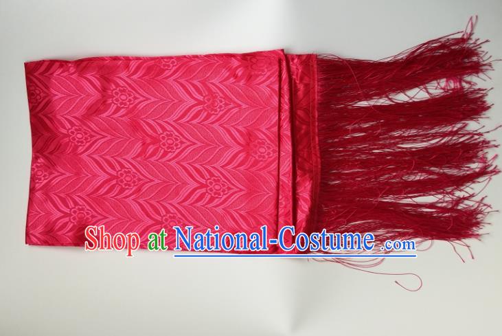 Traditional Chinese Zang Nationality Rosy Brocade Belts, China Tibetan Robe Waistband