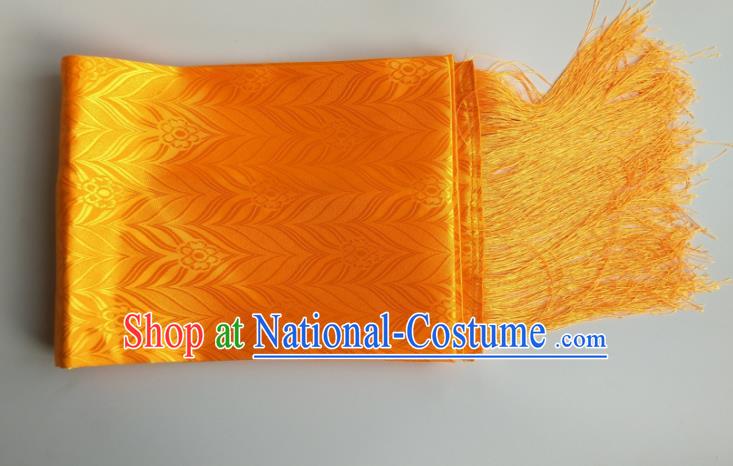 Traditional Chinese Zang Nationality Yellow Brocade Belts, China Tibetan Robe Waistband