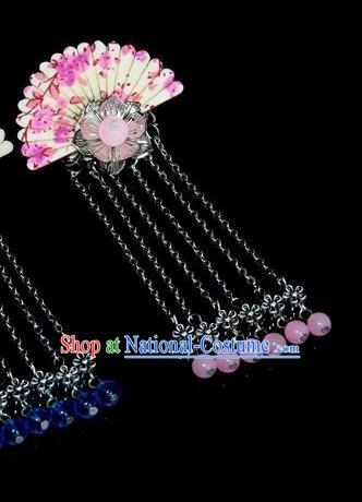 Chinese Traditional Ancient Hair Accessories Hanfu Hairpins Pink Beads Hair Stick Headwear for Women