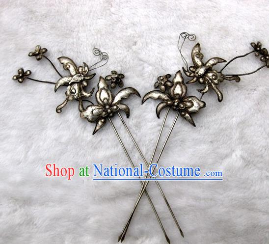 Chinese Traditional Miao Nationality Hair Clip Hair Accessories Butterfly Hairpins Headwear for Women