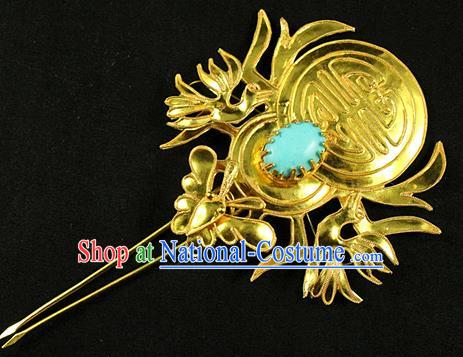 Chinese Traditional Miao Nationality Golden Birds Hairpins Hair Accessories for Women