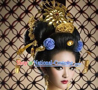 Chinese Traditional Ancient Queen Phoenix Coronet Hairpins Hair Accessories for Women