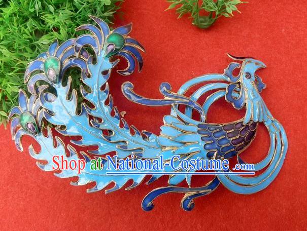 Chinese Traditional Miao Nationality Blueing Phoenix Hairpins Hair Accessories for Women