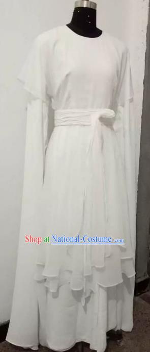 Chinese Traditional Beijing Opera Actress Costumes China Peking Opera Young Lady White Dress for Adults