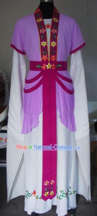 Chinese Traditional Beijing Opera Actress Costumes China Peking Opera Maidservants Purple Dress for Adults