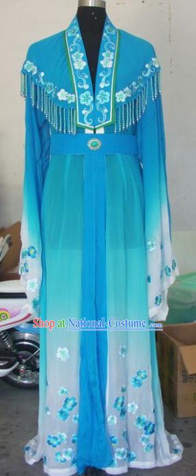 Chinese Traditional Beijing Opera Actress Costumes China Peking Opera Blue Dress for Adults