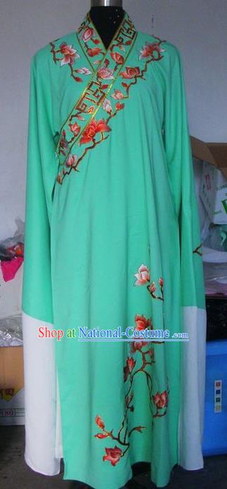 Chinese Traditional Beijing Opera Niche Costumes China Peking Opera Scholar Embroidered Mangnolia Green Clothing for Adults