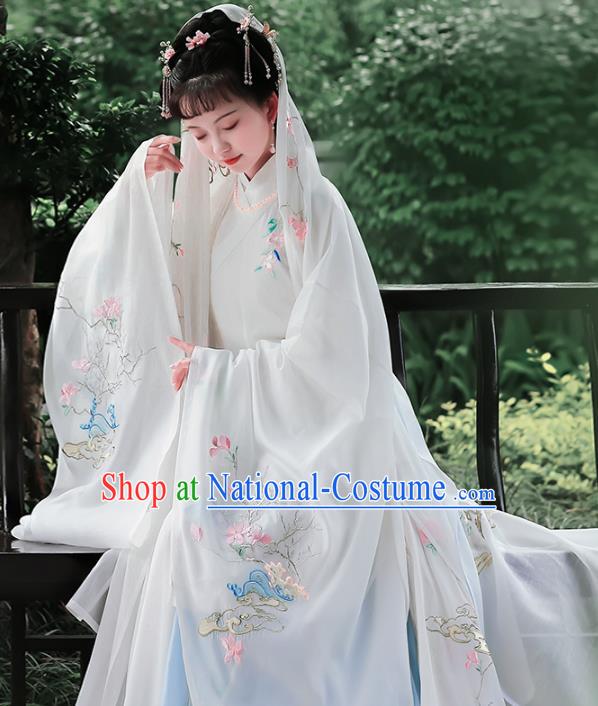 Chinese Ancient Palace Lady Hanfu Han Dynasty Imperial Concubine Queen Embroidered Historical Costumes