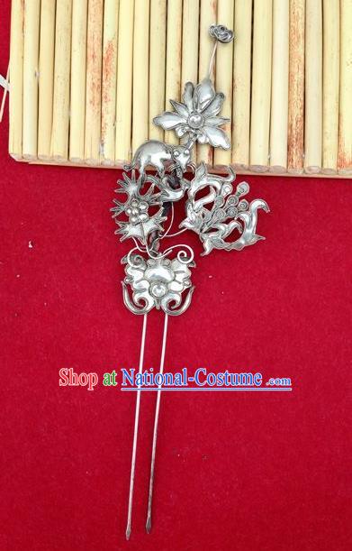 Chinese Traditional Miao Nationality Hairpins Hair Accessories Headwear for Women