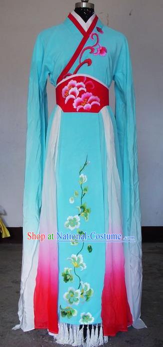 Chinese Traditional Beijing Opera Actress Green Costumes China Peking Opera Embroidered Dress for Adults