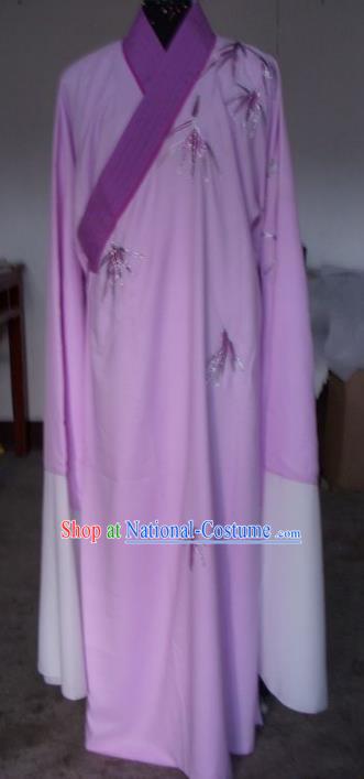 Chinese Traditional Shaoxing Opera Embroidered Purple Robe Peking Opera Niche Costumes for Adults