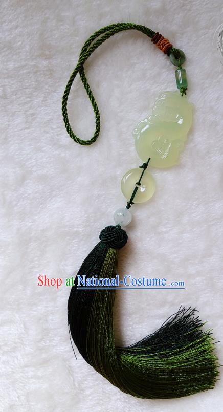 Handmade Chinese Ancient Jade Pendant Tassel Waist Accessories for Women