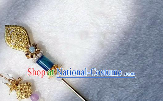 Chinese Traditional Hair Accessories Ancient Brass Hairpins Bride Hair Clip for Women