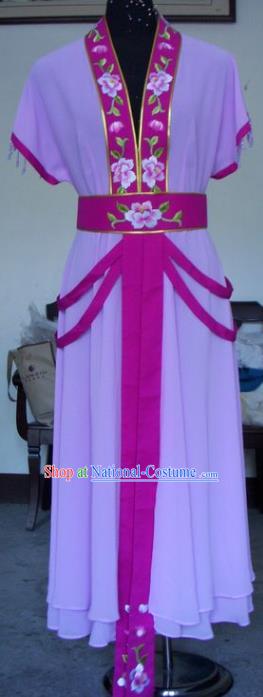 Chinese Traditional Beijing Opera Actress Purple Dress China Peking Opera Princess Embroidered Costumes for Adults