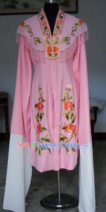 Chinese Traditional Beijing Opera Actress Pink Dress China Peking Opera Princess Water Sleeve Costumes for Adults