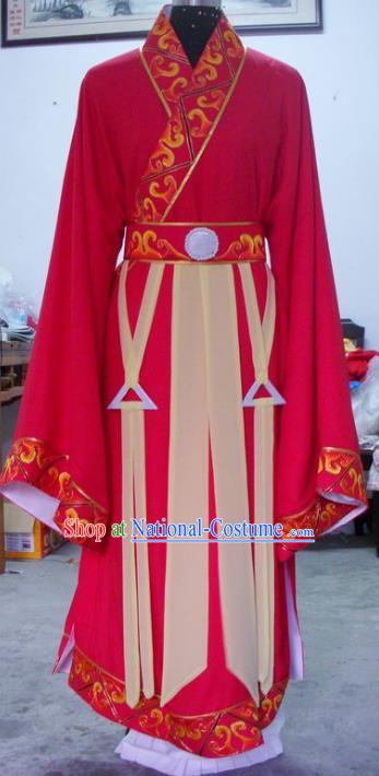 Chinese Traditional Shaoxing Opera Scholar Red Clothing Peking Opera Niche Embroidered Costumes for Adults