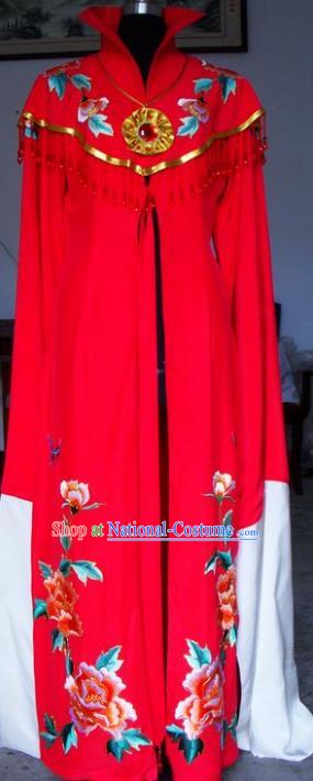 Chinese Traditional Beijing Opera Actress Embroidered Red Dress China Peking Opera Empress Costumes for Adults