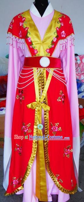 Chinese Traditional Beijing Opera Actress Embroidered Red Dress China Peking Opera Imperial Concubine Costumes for Adults