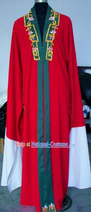 Chinese Traditional Shaoxing Opera Scholar Red Cloak Peking Opera Niche Embroidered Costumes for Adults