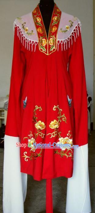 Chinese Traditional Beijing Opera Actress Embroidered Red Cape China Peking Opera Imperial Concubine Costumes for Adults