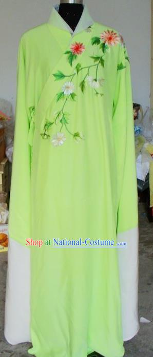 Chinese Traditional Shaoxing Opera Scholar Green Robe Peking Opera Niche Embroidered Costumes for Adults