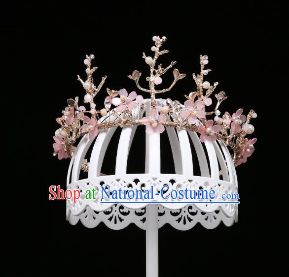 Children Modern Dance Hair Accessories Stage Performance Pink Flowers Hair Clasp for Kids