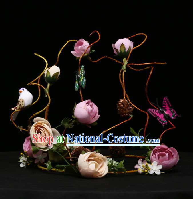 Children Modern Dance Hair Accessories Stage Performance Flowers Hair Clasp for Kids