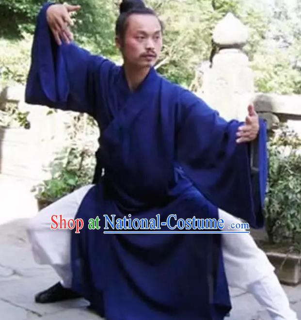 Chinese Traditional Martial Arts Costumes Tai Chi Clothing Taoist Kung Fu Navy Priest Frock for Men