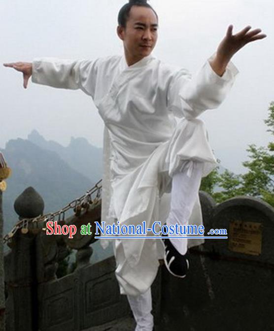 Chinese Traditional Martial Arts Costumes Tai Chi Clothing Taoist Kung Fu White Suits for Men