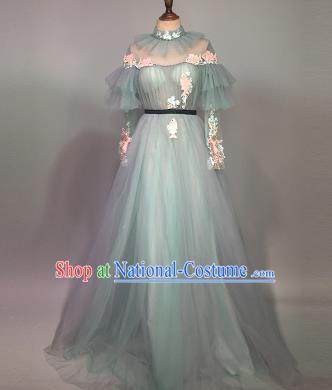 Top Grade Stage Performance Customized Costume Models Catwalks Veil Full Dress for Women