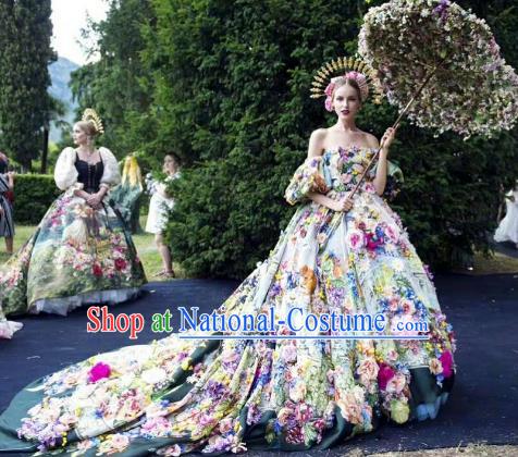 Top Grade Stage Performance Palace Customized Costume Models Catwalks Full Dress for Women