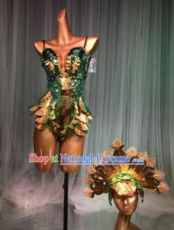 Top Grade Pub Singer Stage Performance Customized Costume Halloween Models Catwalks Clothing for Women