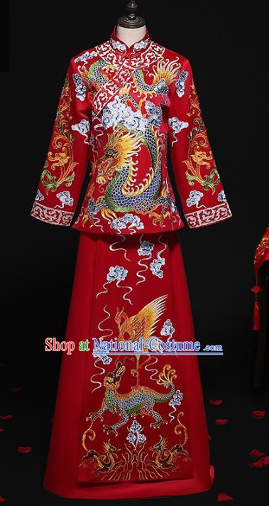 Chinese Traditional Wedding Costumes Tang Suit Bridegroom Embroidered Clothing for Men