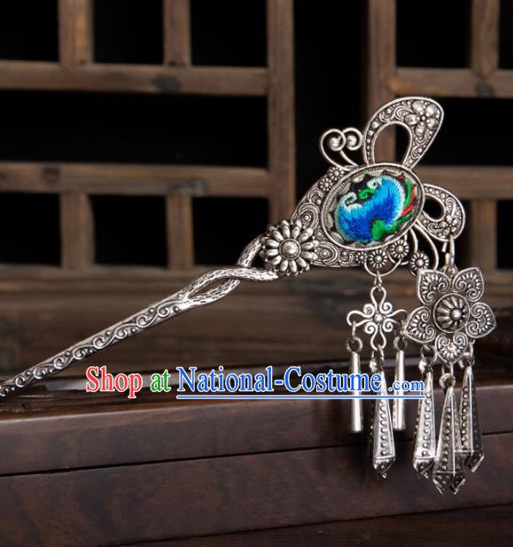 Chinese Traditional Hair Accessories Ancient Hanfu Sliver Tassel Hair Clip Hairpin for Women