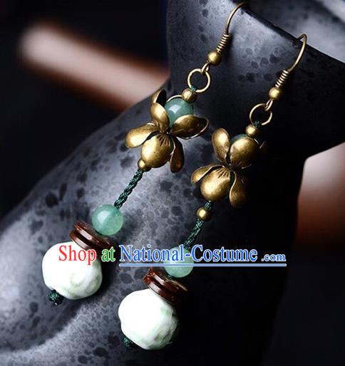 Chinese Traditional Jewelry Accessories Ancient Hanfu Lotus Earrings for Women