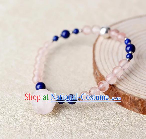 Chinese Traditional Jewelry Accessories Ancient Palace Hanfu Pink Bracelet for Women