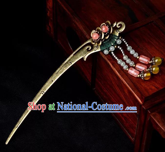 Chinese Traditional Hair Accessories Ancient Hanfu Tassel Step Shake Hairpin for Women