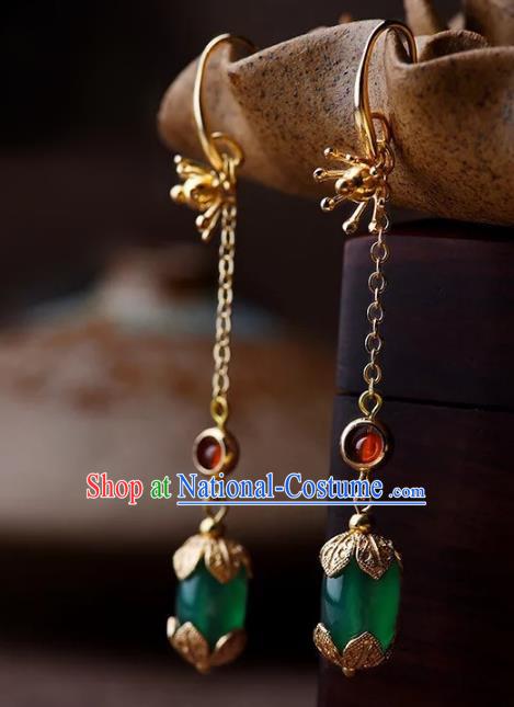 Chinese Traditional Jewelry Accessories Ancient Palace Hanfu Coloured Glaze Earrings for Women