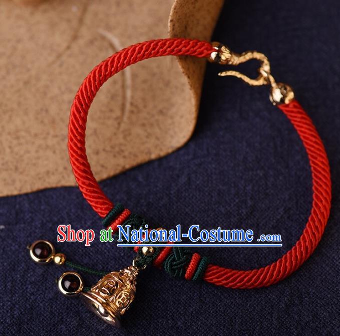 Chinese Traditional Jewelry Accessories Ancient Palace Hanfu Red Bracelet for Women