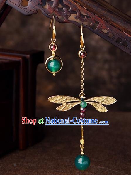 Chinese Traditional Jewelry Accessories Ancient Palace Hanfu Dragonfly Earrings for Women