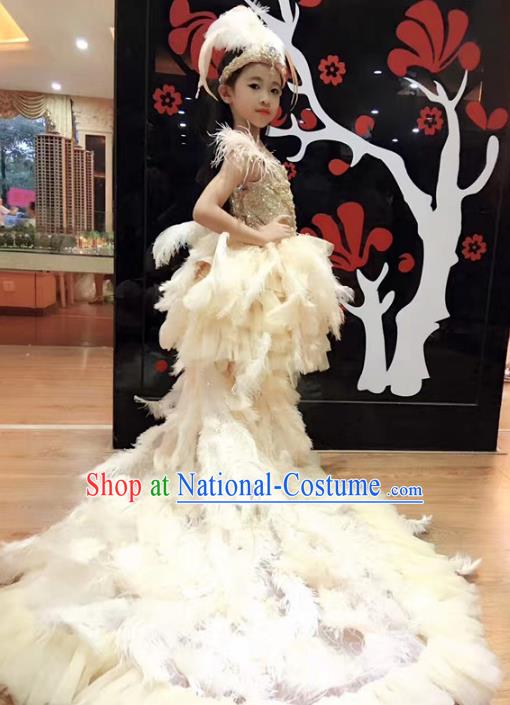 Top Grade Stage Performance Catwalks Costumes Children Halloween Cosplay Princess Full Dress Chorus Modern Fancywork Clothing