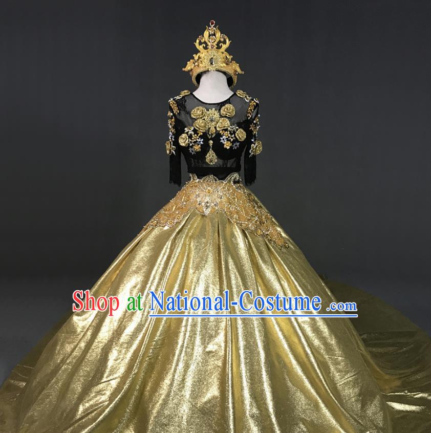 Top Grade Models Show Costume Stage Performance European Court Queen Full Dress for Women