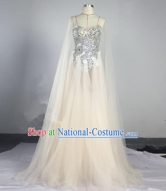 Top Grade Models Show Compere Costume Stage Performance Catwalks Veil Full Dress for Women