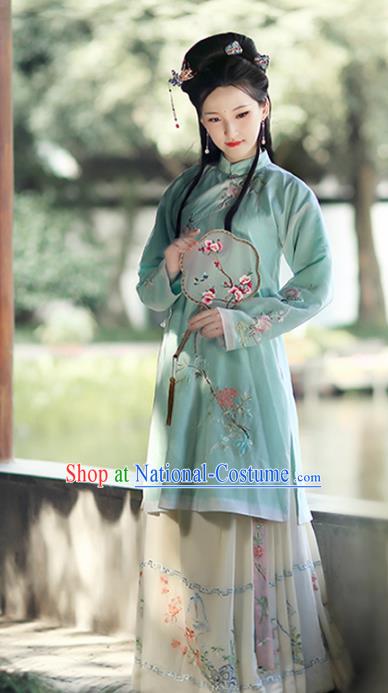 Chinese Ancient Ming Dynasty Nobility Lady Hanfu Dress Princess Embroidered Costumes Complete Set for Women