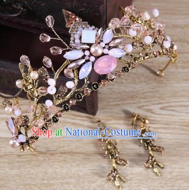 Top Grade Children Stage Performance Hair Accessories Opal Royal Crown Headwear for Kids