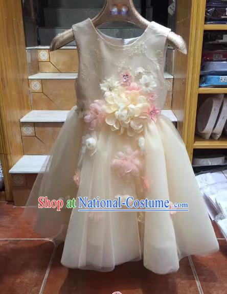 Top Grade Children Catwalks Costume Modern Dance Stage Performance Princess Dress for Kids