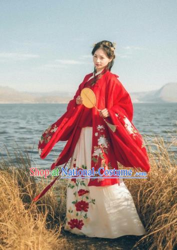 Chinese Ming Dynasty Imperial Concubine Embroidered Costume Ancient Palace Lady Hanfu Dress for Women