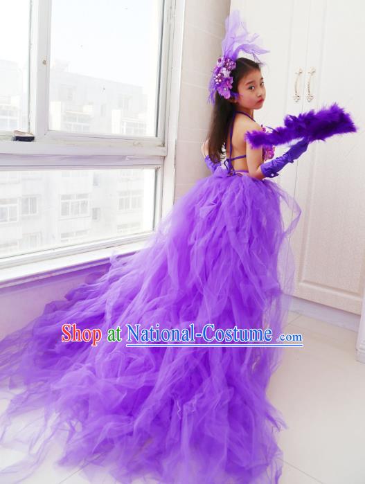 Top Grade Stage Performance Catwalks Costumes Children Halloween Cosplay Princess Full Dress Chorus Modern Fancywork Clothing