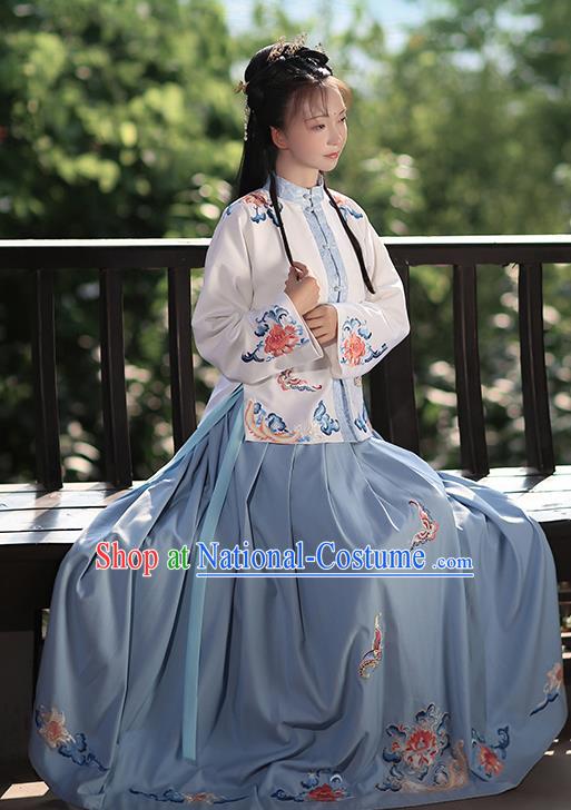 Traditional Chinese Ming Dynasty Palace Lady Costume Ancient Nobility Lady Embroidered Hanfu Dress for Women