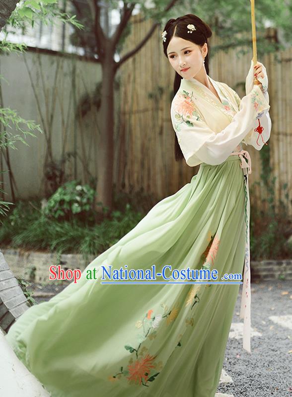 Chinese Ancient Palace Lady Hanfu Han Dynasty Imperial Concubine Queen Embroidered Historical Costumes